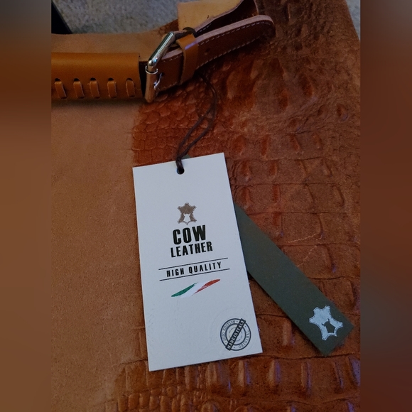 NEW Sharo Genuine Leather Deleite Large Tote Handbag Made in Italy - Picture 2 of 10